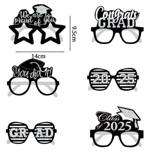 Glitter Paper Graduation Party Glasses Congrats Grad Class Of 2025 Eyeglasses For Celebration Ceremony Photo Props Decoration