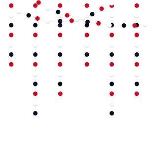 Red white and navy blue round paper garland for graduation party wall decoration