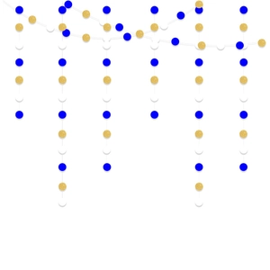 Blue gold and white glitter paper circle garland for graduation party wall decoration