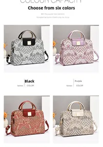 Vier Farben Jacquard-Handtaschen mit chinesischem Wellenmuster und Schwanenschnalle