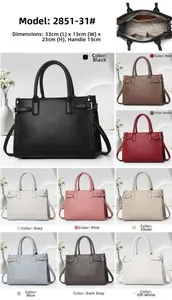 Litchi pattern tote bag showing multiple color options and detailed size dimensions