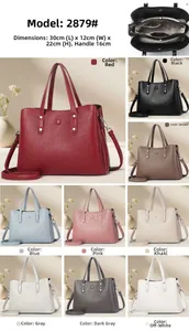 Detailed view of large litchi grain tote bag with multi-compartment interior and 9 colors