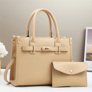 Sac À Main Et Sac Bandoulière Pour Femme En Cuir PU Grainé Grande Capacité Fermoir Tournant Doré Pochette Enveloppe