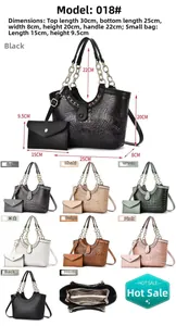 Detailed size specifications for crocodile texture tote bag set with internal view details
