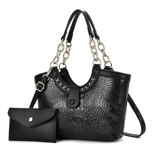 Women Crocodile Pattern Handbag And Small Clutch Purse PU Leather Chain Tote Bag Fashion Shoulder Crossbody Bag For Daily Use