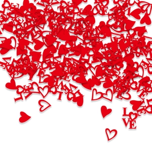 100pcs red heart and LOVE letter confetti for Valentine wedding party table decorations