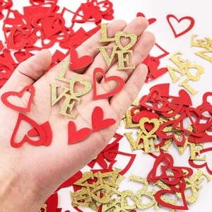 Confetti Paper Glitter Heart Shaped Love Letter Hollow For Valentine's Day Wedding Anniversary Party Table Scatter Decoration
