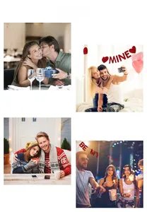 Glitzernde rote Valentinstag-Banner mit Love und Be Mine Hängedekorationen