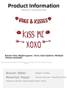 Spécifications détaillées des dimensions pour guirlandes de fête de la Saint Valentin