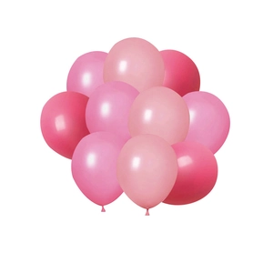 Primer plano de globos de látex rosa y rojo para decoración de fiesta de San Valentín