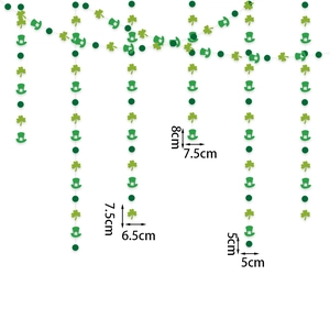 St. Patrick's Day green clover and hat hanging garland decorations for party festive event