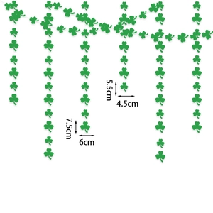 Green four-leaf clover shamrock garland decorations for Saint Patrick's Day party decor