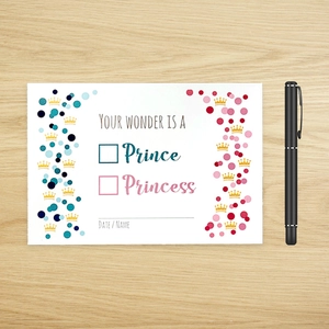 Gender Reveal Party Invitation Cards Crown Polka Dot Gender Prediction Cards For Boy Or Girl Baby Shower Party Favors