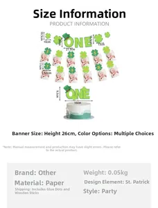 Tableau des tailles détaillé pour guirlande et décorations de fête de la Saint-Patrick