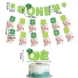 Décoration 1er Anniversaire Saint-Patrick avec Bannière Trèfle et Topper Gâteau