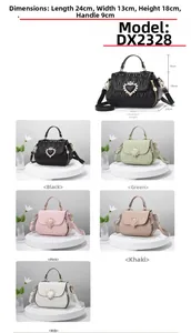 Detailed size specifications for quilted cross-body bags in five stylish colors