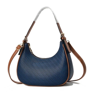 Sac Sous le Bras Mode Femme avec Monogramme Sac Hobo en Cuir PU Rétro avec Bandoulière Réglable Sac à Main Tendance Street