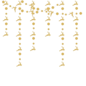 Glittery gold reindeer and round disc hanging garland for Christmas party decor