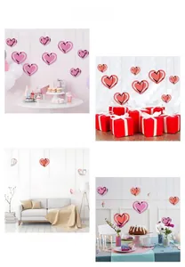 3D heart spiral decorations in red and pink for Valentine's Day party backdrops