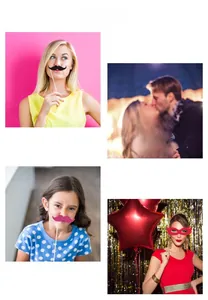 Photos de style de vie avec accessoires de fête de la Saint-Valentin et masques
