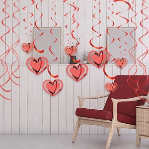 Rote Herz-Hängedekoration für Valentinstag und Hochzeit, perfekt für romantische Feiern