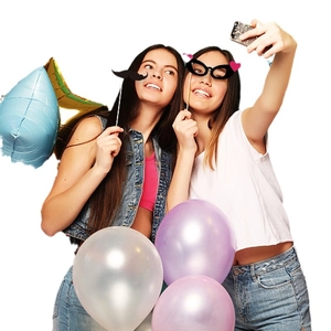 20-piece Valentine party photo props with heart glasses and funny mustache on sticks