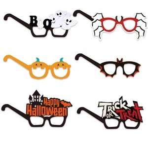 Halloween Decorative Glasses Paper Pumpkin Ghost Bat Spider Photo Booth Props Holiday Party Favors Decor Novelty Eyewear