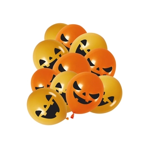 Halloween pumpkin face balloon set in orange and yellow for party festive decorations