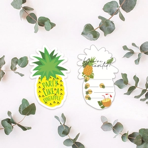 Biglietti d'invito a forma di ananas con stampa Party Like a Pineapple per feste estive