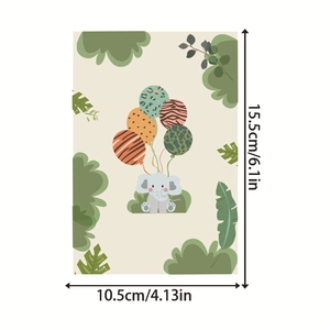 Spécifications de taille pour carte d'invitation anniversaire enfant motif éléphant