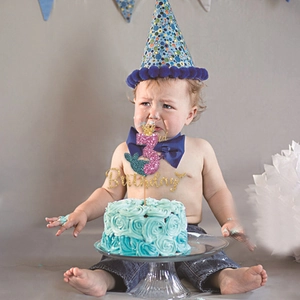 3rd birthday cake topper set with pink glitter number three and mermaid tail design