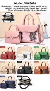 Detailed internal compartments and multi-color texture options for women's tote set