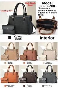 Structure interne et dimensions du grand sac cabas en cuir PU texturé avec petite pochette