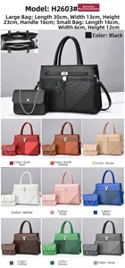 Detail view of large capacity crocodile pattern handbags with matching mini coin purses