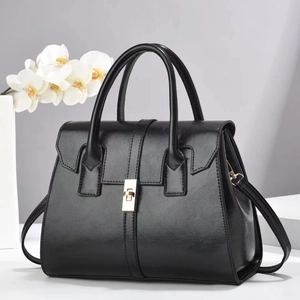 Women PU Leather Shoulder Bag Top Handle Handbag Large Capacity Crossbody Bag For Office Commute Classic Solid Color Purse
