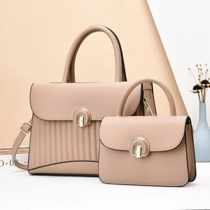 Ensemble chic de sacs à main beige pour femme avec fermoir demi-lune et grande capacité