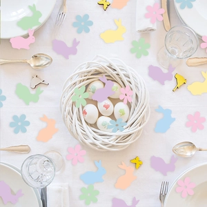 Macaron Easter Rabbit Egg Flower Paper Confetti For Desktop Decoration Party DIY Table Scatter Decoration Easter Supplies