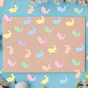 Colorful Easter bunny paper confetti for festive DIY tabletop and party decorations