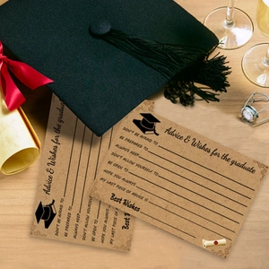 Cartes De Conseils Et Voeux De Graduation Papier Kraft Pour La Célébration Des Diplômés Fournitures Scolaires