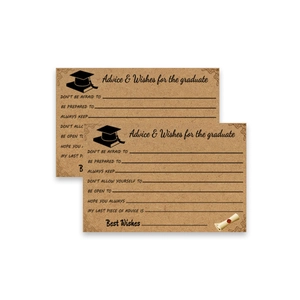 Cartes de conseils de remise des diplômes en papier kraft avec icône de chapeau de diplômé