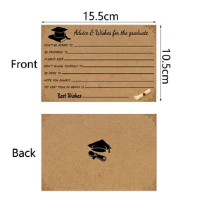 Cartes de vœux de remise des diplômes en papier kraft avec motifs de toque et parchemin