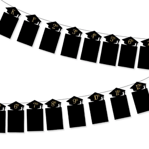 Creative graduation photo banner with black cap frames from Kindergarten to Grade 12