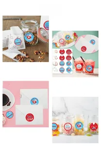 Nurse graduation stickers applied on glass jars, white envelopes, and gift packaging bags