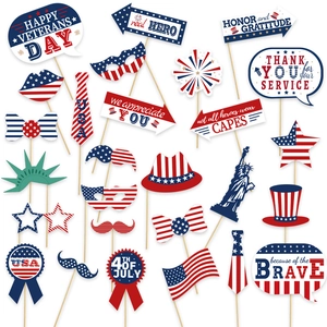 USA Unabhängigkeitstag Veteranentag Fotorequisiten Patriotisch Rot Weiß Blau Party Dekoration Requisiten