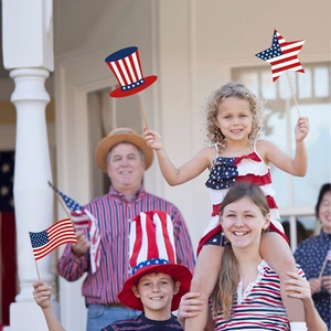 USA Unabhängigkeitstag Fotorequisiten Set mit Sternen und Streifen für Party Spaß