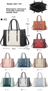 Detailed size chart for minimalist tote bag showing 33cm width and nine color options