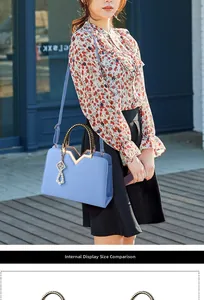 Close-up of light blue handbag featuring 3D geometric texture and gold V-shaped metal hardware