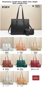 Dettaglio della grande borsa tote in pelle con bustina interna e dimensioni precise