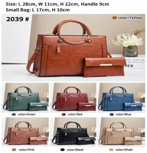 Close-up of premium PU leather tote with gold ring handles and internal pocket structure