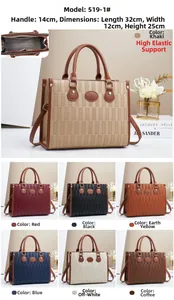 Detailed size guide and color options for the textured faux leather tote handbag